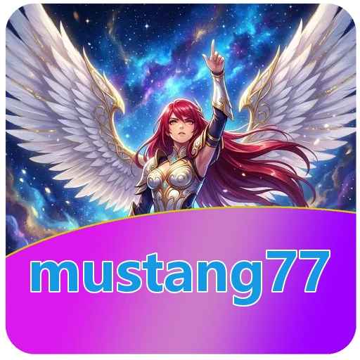 Logo mustang77 pada halaman unduh APK